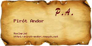 Pirót Andor névjegykártya