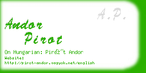 andor pirot business card